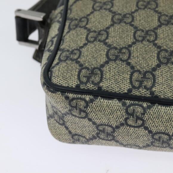 GUCCI GG Supreme Sherry Line Shoulder Bag Pvc Navy Silver Red - Picture 12 of 16